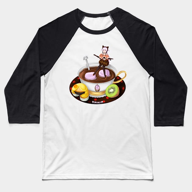 Nagisa in a Teacup Baseball T-Shirt by Antonydraws